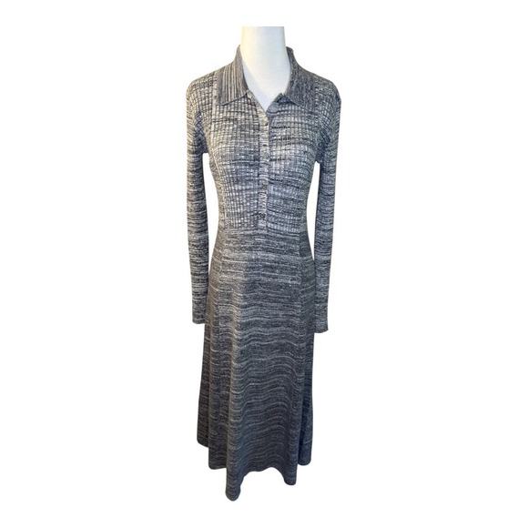 Treasure & Bond Knit Midi Dress‎ Collared Long Sleeve Career Casual Gray Small - Picture 1 of 6